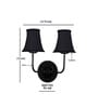 Dual Black Wall Mounted Lamp with Black Cotton Shades