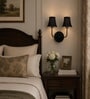 Dual Black Wall Mounted Lamp with Black Cotton Shades