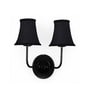 Dual Black Wall Mounted Lamp with Black Cotton Shades