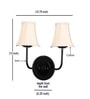 Dual Black Wall Mounted Lamp with Off-White Cotton Shades