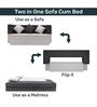 Dual 14 Inch PU Foam (72x44) In Black & White Colour Queen Size Sofa Cum Foldable Mattress