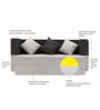 Dual 14 Inch PU Foam (72x44) In Black & White Colour Queen Size Sofa Cum Foldable Mattress