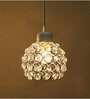 Dual Crystal Half Globe Matt White E27 Holder Hanging Light