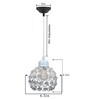 Dual Crystal Half Globe Matt White E27 Holder Hanging Light