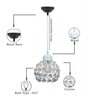 Dual Crystal Half Globe Matt White E27 Holder Hanging Light