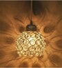 Dual Crystal Half Globe Matt White E27 Holder Hanging Light
