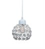 Dual Crystal Half Globe Matt White E27 Holder Hanging Light