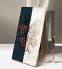 Dual Floral Marble Glass Finish Vertical Wall Art