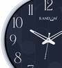 Dual Frame Floral Plastic Wall Clock In White & Black