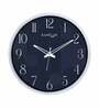 Dual Frame Floral Plastic Wall Clock In White & Black