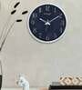 Dual Frame Floral Plastic Wall Clock In White & Black