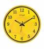 Dual Frame Glitter Plastic Wall Clock In Yellow & Black