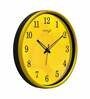 Dual Frame Glitter Plastic Wall Clock In Yellow & Black