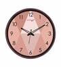 Dual Frame Lattice Texture Plastic Wall Clock In Brown & Cream