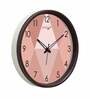 Dual Frame Lattice Texture Plastic Wall Clock In Brown & Cream