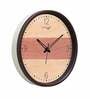 Dual Frame Plywood Texture Plastic Wall Clock In Brown & Cream