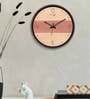 Dual Frame Plywood Texture Plastic Wall Clock In Brown & Cream