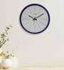 Dual Frame Seamless Texture Plastic Wall Clock In Blue & White