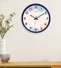 Dual Frame Shells Plastic Wall Clock In Blue & White