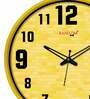 Dual Frame Square Box Plastic Wall Clock In Yellow & Black