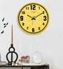 Dual Frame Square Box Plastic Wall Clock In Yellow & Black
