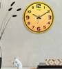 Dual Frame Tribal Arrow Plastic Wall Clock In Yellow & Black