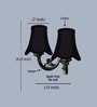 Dual Gold Antique Designer Wall Light with Black Cotton Shades for Home