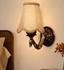 Dual Gold Antique Wall Light with Beige Jute Shades & Hall