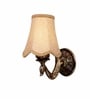Dual Gold Antique Wall Light with Beige Jute Shades & Hall