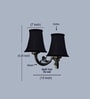 Dual Gold Antique Wall Light with Black Cotton Shades & Hall