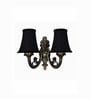 Dual Gold Antique Wall Light with Black Cotton Shades & Hall