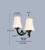 Dual Gold Antique Wall Mounted Lamp with Off-White Cotton Shade
