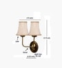 Dual Gold Metal Wall Mounted Lamp with Beige Jute Shade