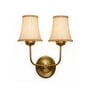Dual Gold Metal Wall Mounted Lamp with Beige Jute Shade