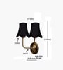 Dual Gold Metal Wall Mounted Lamp with Black Fabric Shade