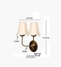 Dual Gold Metal Wall Mounted Lamp with Off-White Cotton Shade