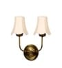 Dual Gold Metal Wall Mounted Lamp with Off-White Cotton Shade