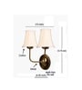 Dual Gold Metal Wall Mounted Lamp with Off-White Cotton Shades