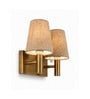 Dual Gold Wall Lamp with Beige Jute shade