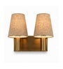 Dual Gold Wall Lamp with Beige Jute shade