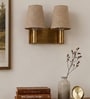 Dual Gold Wall Lamp with Beige Jute shade
