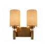 Dual Gold Wall Lamp with Beige Jute shade