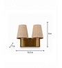 Dual Gold Wall Lamp with Beige Jute shade