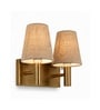 Dual Gold Wall Lamp with Beige Jute shade