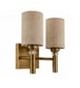 Dual Gold Wall Lamp with Beige Jute shade