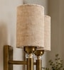 Dual Gold Wall Lamp with Beige Jute shade