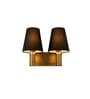 Dual Gold Wall Lamp with Black cotton shade
