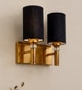 Dual Gold Wall Lamp with Black cotton shade