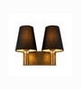 Dual Gold Wall Lamp with Black cotton shade