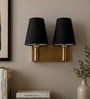 Dual Gold Wall Lamp with Black cotton shade